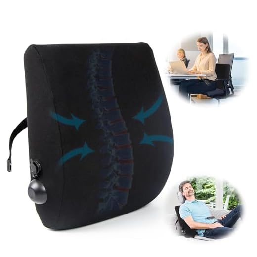 xiruiubao Almohada Lumbar Hinchable, Cojin Lumbar Portátil de Viaje, Almohada Ergonómica para la Espalda, Silla de Oficina, Cama, Asientos de Coche, Vuelos Largos