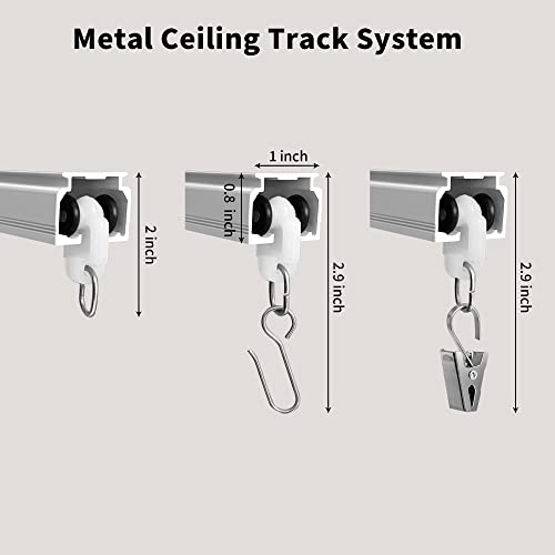 Curtain Track Ceiling Mount Heavy Duty Curtain Tracks Rods System Room Divider Partition Curtain Ceiling Rails Clips Hooks Sliding Shower-Ceiling Track 9 Ft White. #TOP1