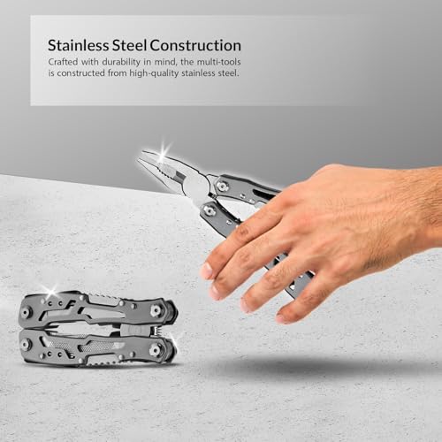 Multitool 14-in-1 mit Zange, Messer, Schraubendreher, Flaschenöffner und Nylonetui – Kompaktes und Robustes Multifunktionswerkzeug für Camping, Outdoor, Notfälle und Heimgebrauch (1)