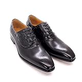 Immagine: affari occasionali HOOENG Vestito Oxford for Gli Uomini Lace Up Brogue Giacocredì in Rilievo in Rilievo in Rilievo in Rilievo di Pelle Bovina Antiscivolo a Blocco resistivo Tacco Sicuro Sole Prom
