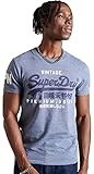 Superdry Herren Vintage Logo T-Shirt aus Bio-Baumwolle Tois Blau Gesprenkelt S
