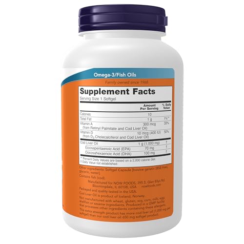 NOW Supplements Cod Liver Oil Softgels