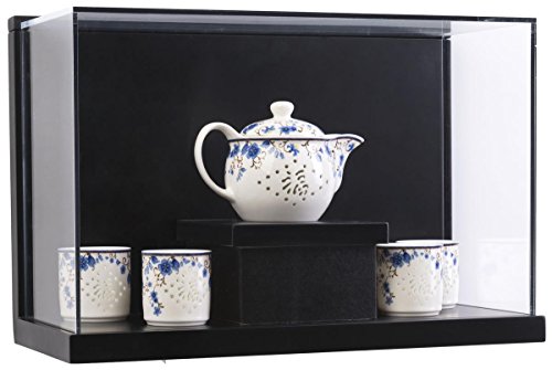 Displays2go, Museum Wall Shadow Boxes, Acrylic Construction with MDF Backer – Black, Silver, and Clear (DCCUBESMBK)