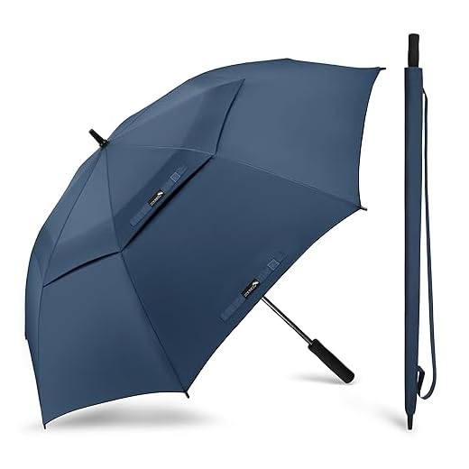 ZOMAKE Golf Umbrella Windproof and Rainproof 80in, Large Umbrella Windproof Strong, Extra Large Big Golfing Brolly Double Canopy Unbreakable Manual for Men Women (Navy Blue)