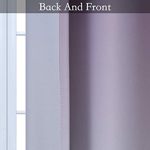 Image of SimpleHome Purple to Grey White Ombre Room Darkening Curtains 84 Inch | Curtains for Living Room,Light Blocking Thick Thermal Insulated Grommet Window Curtains Drapes for Bedroom, 2 Panels,52Wx84L
