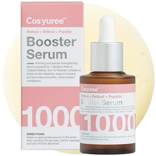 Cosyuree Retinol + Retinal Glow Deep Dive Serum,Dual-Retinoid Glow Booster with Peptides, Texture-Smoothing Hydration, Fragrance-Free, 30ml (1.01 fl oz)