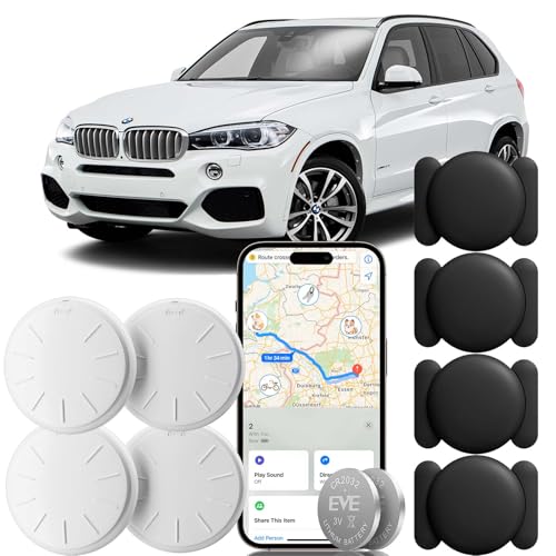 GPS Tracker for Vehicles, 4PCS Real Time Tracker Device for Vehicles, Work with Find My (iOS Only), MINI Magnetic Car Tracker Device Hidden, Waterproof Car Tracker