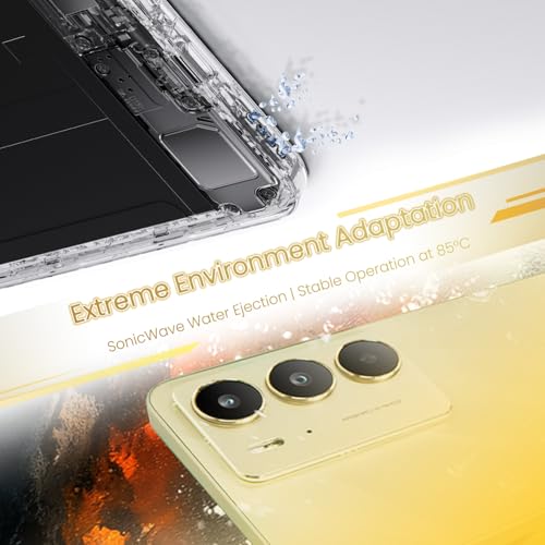 Image of realme 14x 5G Smartphone 6+128GB Golden Glow, 6.67-inch Screen, 120Hz Display, 6000mAh Battery, 80MP Camera, MediaTek Dimensity 6300, ArmorShell Protection, IP69