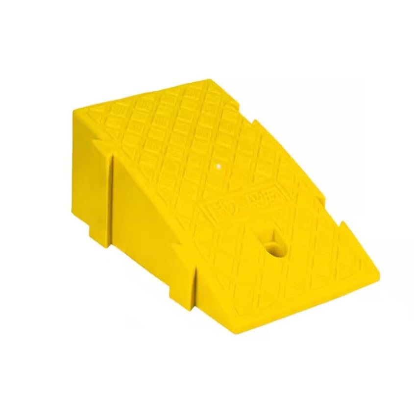 Rampa para cordón de acera, rampa de entrada, con estructura de rejilla estable, adecuada para autos, sillas de ruedas y bicicletas (Color: Amarillo)