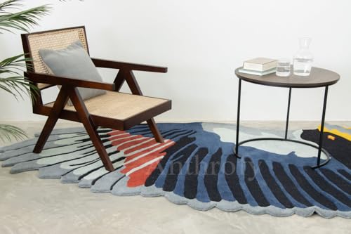 Anthrofy Bird Wings Wool Rug 3’x5’ Multi-Color Non-Slip