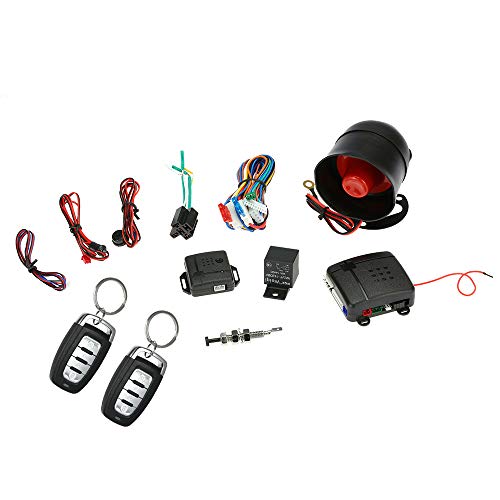 12V Car Alarm System L317 / L455 / L216 / L423 Universal Car Vehicle Security System Burglar Alarm Anti theft 2 Remote Control Black Plastic (L423)