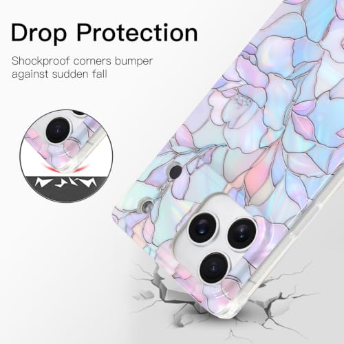 Coque iPhone 17 Pro antichoc Magsafe à motif fleur violette - 5