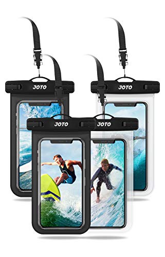 JOTO Universal Waterproof Pouch Phone Dry Bag Underwater Case for iPhone 12 Pro Max/11 Pro Max/XS Max XR X 8 7 6S Plus Galaxy Pixel up to 6.8 inch -4 Pack, 2Black/2Clear