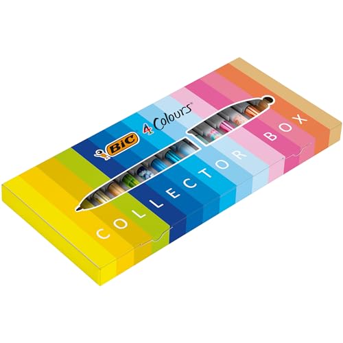 BIC 4 Colores Colección Especial de 15 Bolígrafos de Punta Media (1,00 mm) y Punta Ancha (1,6 mm), Ideas de regalos creativos - Material escolar, papeleria y oficina, boligrafos bonitos