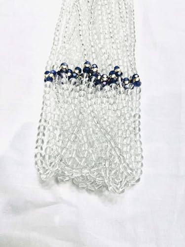 Image of Crystal White Premium Tasbeeh 8MM Tasbih Beads 100 (Dana) Dozen(12pc) Misbaha