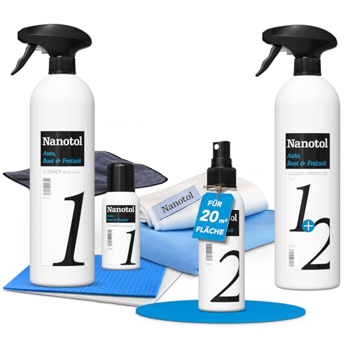 Nanotol Auto, Boot + Freizeit Set - Nanoversiegelung-Set für die Grundversiegelung von Auto, Boot, Wohnwagen oder Motorrad inkl. 1000 ml Pflegemittel für 5 x Auffrischen.