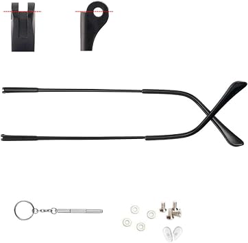 3mm Metal Glasses Replacement Temple Arms Eyeglasses Legs and Screws Black