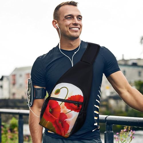 Poppy Flowers Vivid Petals Sling Bag mochila deportiva y casual miniatura 3