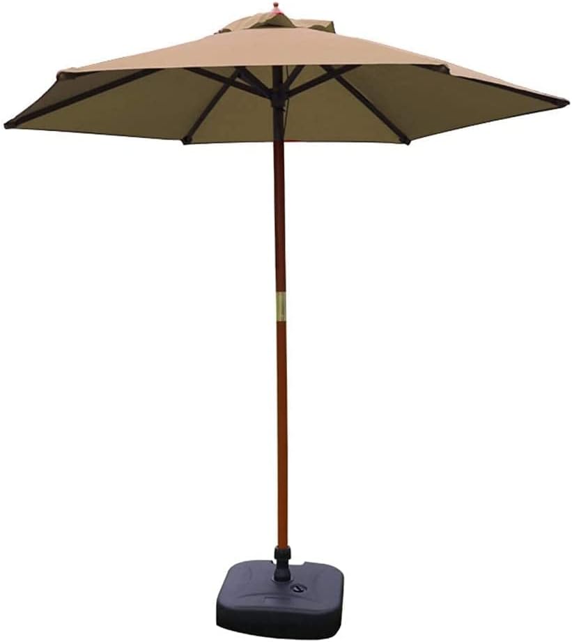 Umbrellas 7ft Patio Umbrella Outdoor Garden Table Umbrella, Yard Camping Pool Umbrella With Solid Wood Bracket (Color : Khaki)