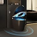 Weibath Smart Toilet with Bidet Built-in, Black One-Piece Elongated Tankless Toilet, Auto Flushing Foot Sensor, Heated Seat, Warm Water & Dry, 1.28 GPF