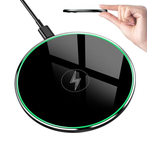 Wireless Charger, Wireless Charging Pad for iPhone 16/15/14/13/12/11 Pro/Pro Max/XS Max/XR/SE, Wireless Charging Mat Station for Samsung Galaxy S25/S22/S21S20/S10/S9/Note10/9, AirPods 2/Pro