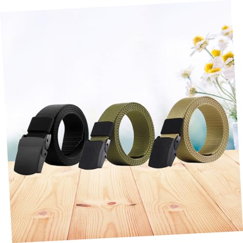 VALICLUD 3pcs Outdoor Quick-dry Canvas Belt Breathable Training Belts Plastic Buckle for Men and Wear-resistant for Hiking and Sports Activities4