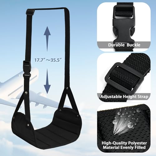 Dobudo Airplane Foot Rest-2Pack, Airplane Travel Comfort Essentials, Portable Height Adjustable Travel Footrest Hammock Accessories thumb #3