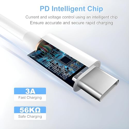 Image of Original Pixel 45W Type C 1M Fast Smartphone Charging Cable for Google 9 Pro XL,9 Pro,9,8 Pro,8,8A,7 Pro,7,7A,6 Pro,6,6A,5,Chromebook,Buds & Other USB-C Device,30Watt Fast Data Transfer,White