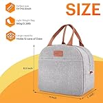 Lunch Bag for Women & Men Adult Insulated Lunch Box, Small Leakproof Cooler Food Lunch Containers Reusable High Capacity Lunch Tote Bags for Work, Travel, Outdoor (Grey) - Image 2