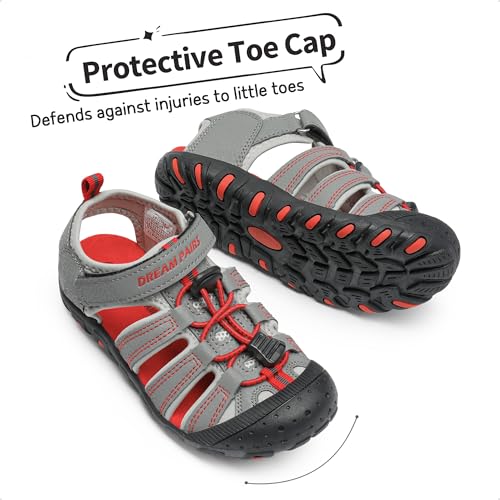 DREAM PAIRS Boys Girls Closed-Toe Outdoor Summer Sport Sandals(Toddler/Little Kid/Big Kid)