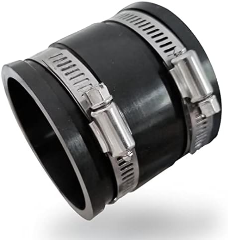 Hqsgdmn 2-1/2 Inch Dust Control Flex Cuff 70148 Hose Connector Ports with 2 Clamps, Fits for 2-1/2 Inch Dust Collection Hose, Black