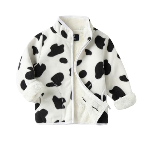 LittleSpring Kids Polar Fleece Jackets Fur Lined Winter Printed Outerwear