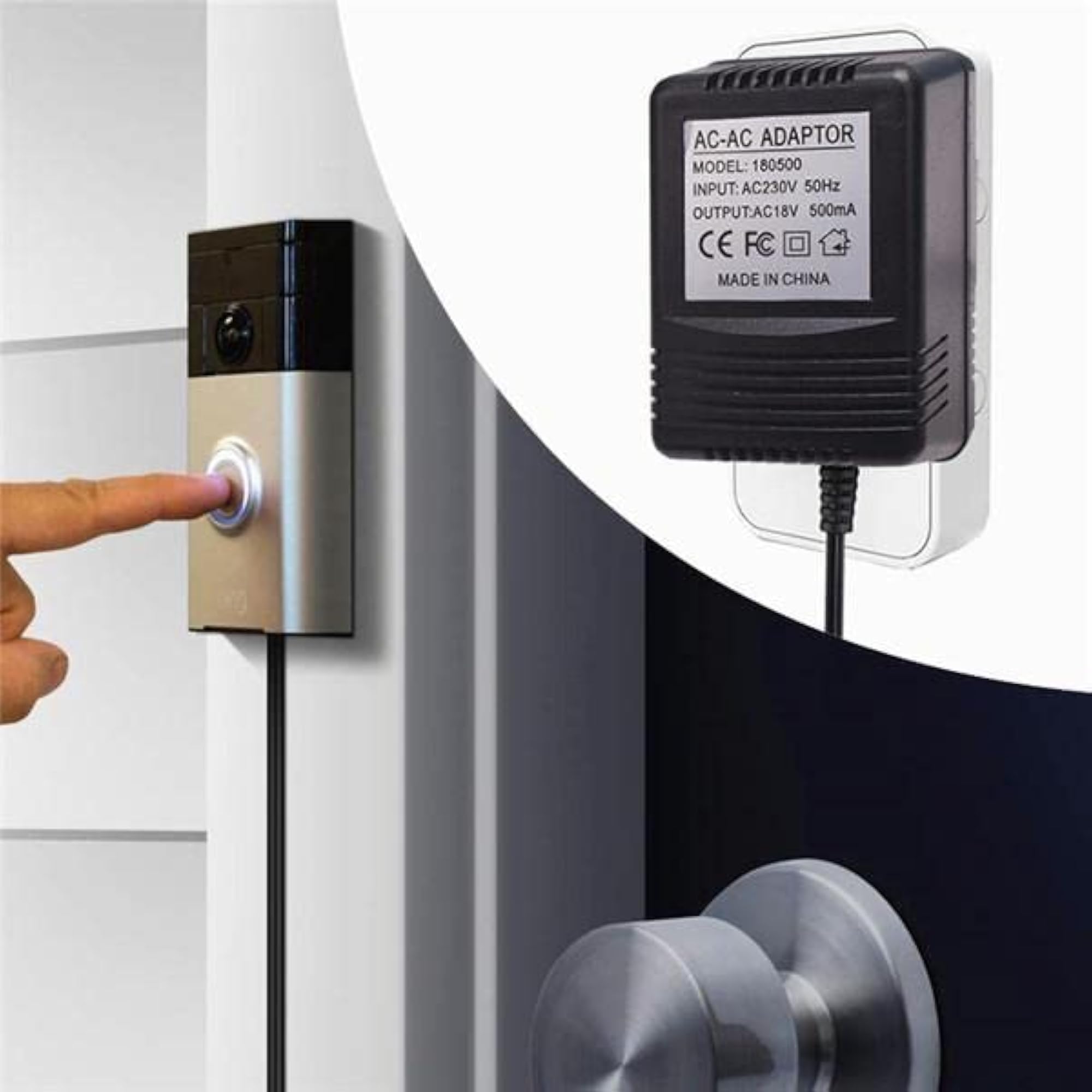 Power Adapter for Smart Video Doorbell, 18V AC Transformer
