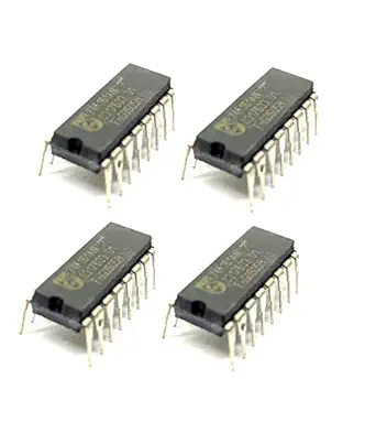 INVENTO 4Pcs 74161 IC 74HC161N 74F161AN 4-Bit UP Binary Counter, 44 MHz, 2 V to 6 V, DIP-16