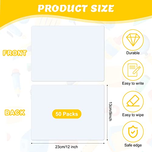 Sherr 50 Pack Dry Erase Boards Double Sided Whiteboard Small Dry Erase Boards Mini White Boards Classroom Writing Board For School Students Teenagers (9 X 12 Inch, Blank And Lined) #TOP1