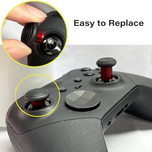 Image of 6 in 1 Swap Magnetic Thumbsticks Set for Xbox Elite Series 2 Controller,Joysticks Replacement Accessories for Xbox Controller Elite Series 2 /Elite Series 2 Core Controller(Red)