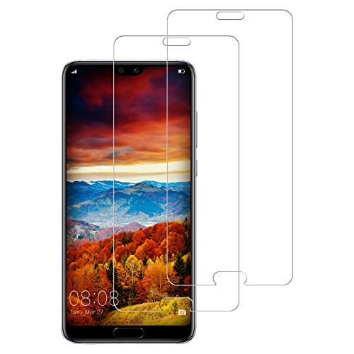 FayTun [Lot de 2 Huawei P20 Pro Protection Écran Verre Trempé [Compatible avec Coques] [9H Dureté] [Anti Rayures] [sans Bulles] Protection Film Huawei P20 Pro
