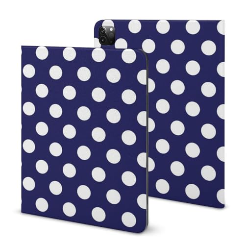 Coque iPad Pro 11 pouces imprimée pois marine avec support stylet pour modèles 2018 à 2022