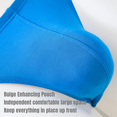 Sumaba Bamboo Mens Thong Underwear Sexy Thong G-String Male Butt-Flaunting T-Back, Blue 1 Pack, Medium #TOP1