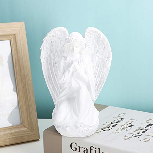 Estatua Ángel Guardián Yangmei Resina Blanca Decoración miniatura 2