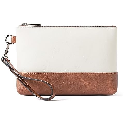 CLUCI Womens Wallet Large Capacity Leather Wristlet Clutch Zipper Purse Slim Ladies Travel Credit Card Holder Phone Organizer Cover
