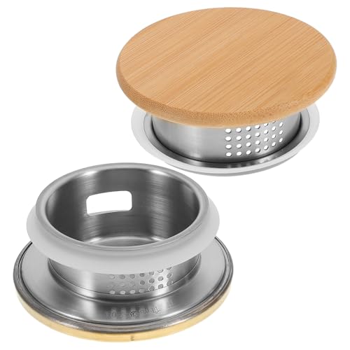 BESPORTBLE 2 Piezas Tapas de Repuesto para Jarra de Agua de Acero Inoxidable Tapa de Bambú Resistente al Calor para Hervidor y Garrafa de Cocina Cierre Hermético