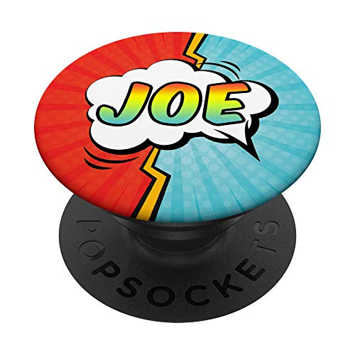 Joe Name Pop Comic Book Art Superhero Men PopSockets PopGrip - Support et Grip pour Smartphone/Tablette avec un Top Interchangeable