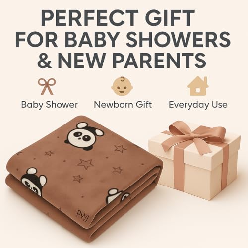 Image of PWI Supersoft Baby Blanket Wrapper for Newborn | 30x40 inches | Lightweight AC Blanket for 0-2 Years | Ultra Soft & Skin-Friendly | Pack of 2 (Brown and Mauve)
