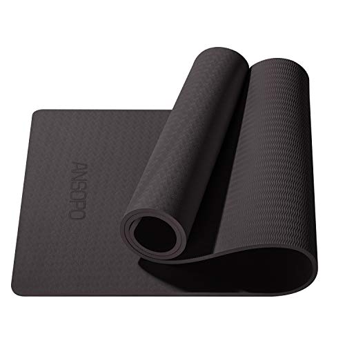 La mejor selección de Colchones slp los mejores 5. 41 ANSOPO Tapete de Yoga Antideslizante con Premium Material ecológico TPE 10mm Agarre de Alto Rendimiento, Acolchado Ultra denso para Ejercicio, Yoga y Pilates(10mm)(Negro)