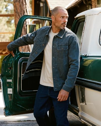 Image of INTO THE AM Trucker Jackets for Men Flannel Lined Canvas Workwear S-4XL