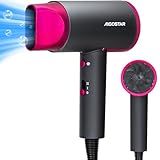 Aigostar Dora - Secador pelo 2200W con tecnología iónica, 2 velocidades, 2 ajustes de calor y botón de aire frío, secador de pelo compacto y ligero. Incluye boquilla concentradora de calor