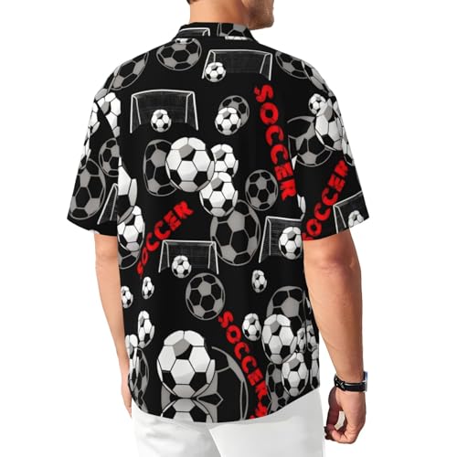 Soccer Men's Short Sleeve Hawaiian Shirts Breathable Button Down Casual Shirt Fit Vacation Outings Gifts3