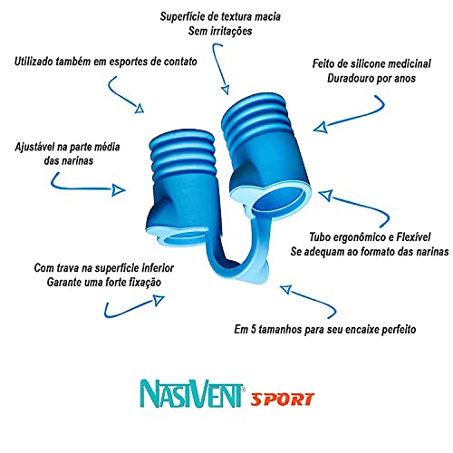 DILATADOR NASAL NASIVENT® SPORT PREMIUM - Mais Energia - Respiração Nasal Aprimorada - Em silicone m