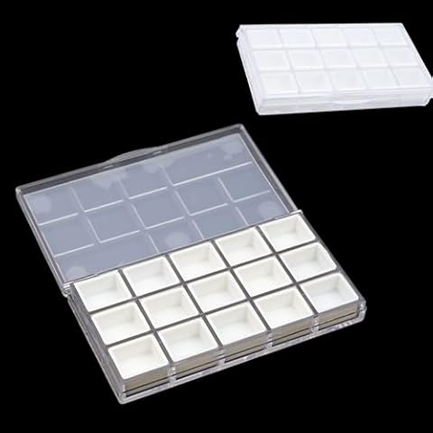 Bitray Watercolor Palette Box Small Size 15 Wells Airtight Paint Palette Box Clear Palette Box with Lid for Watercolor and Oil Paint Cover